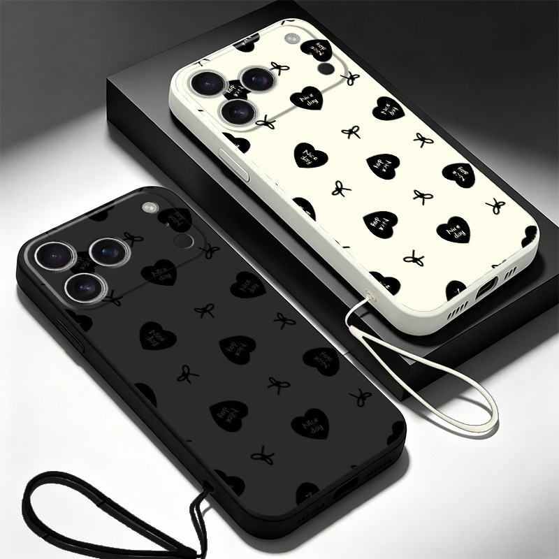 Lanyard Anime Logo - Heart Bow Gothic Phone Case for