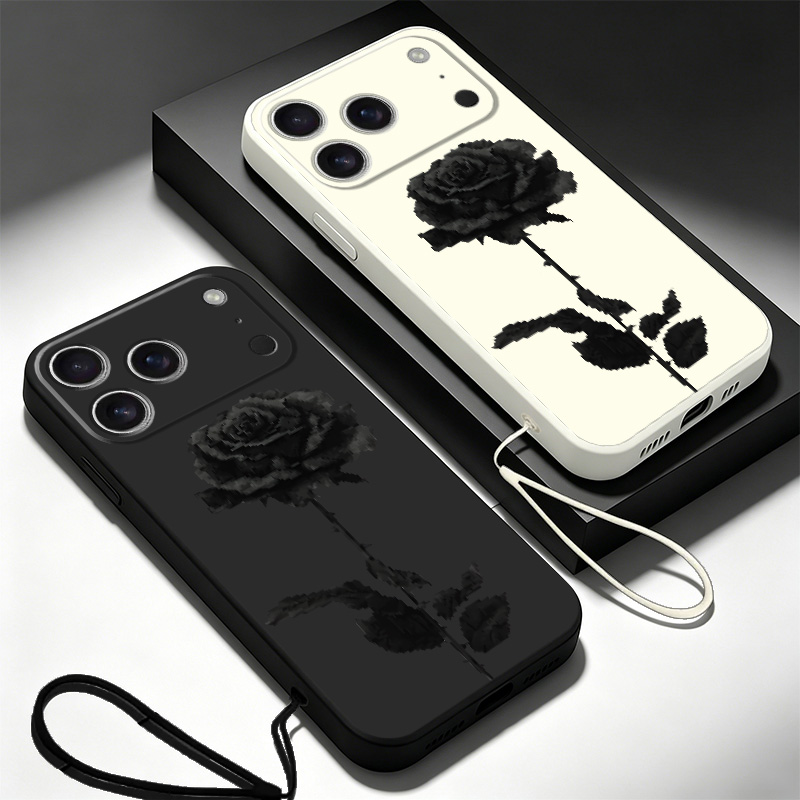 Lanyard Anime Logo - Pixel Black Rose Gothic Soft Cover