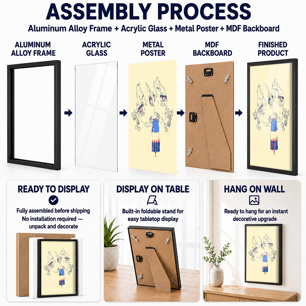 Kawaii Anime School Girl Frame - Anime Poster Print 评论和价格