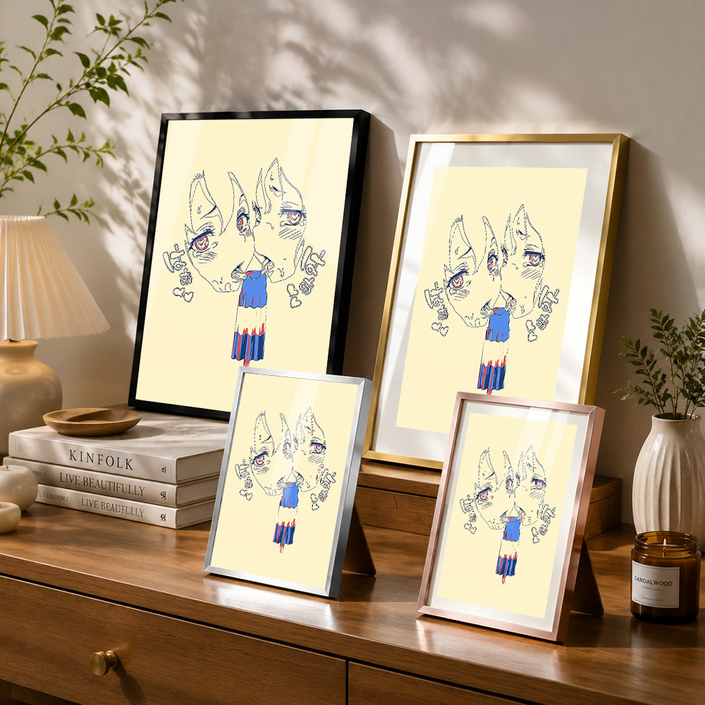 Kawaii Anime School Girl Frame - Anime Poster Print 评论和价格